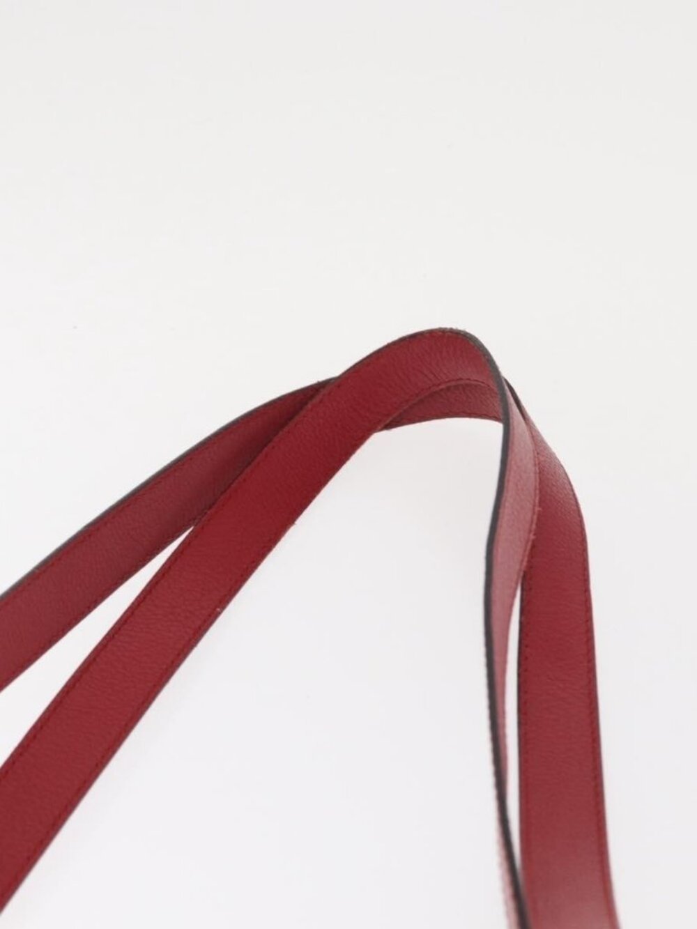 Authentic SAINT LAURENT Shoulder Bag Leather Red Gold - Picture 15 of 16